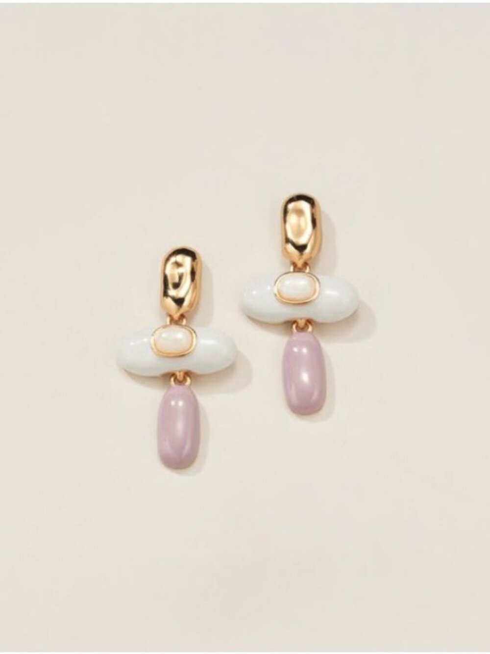 Avon Studio 1886 White Quartz Enamel Earrings-New In Box